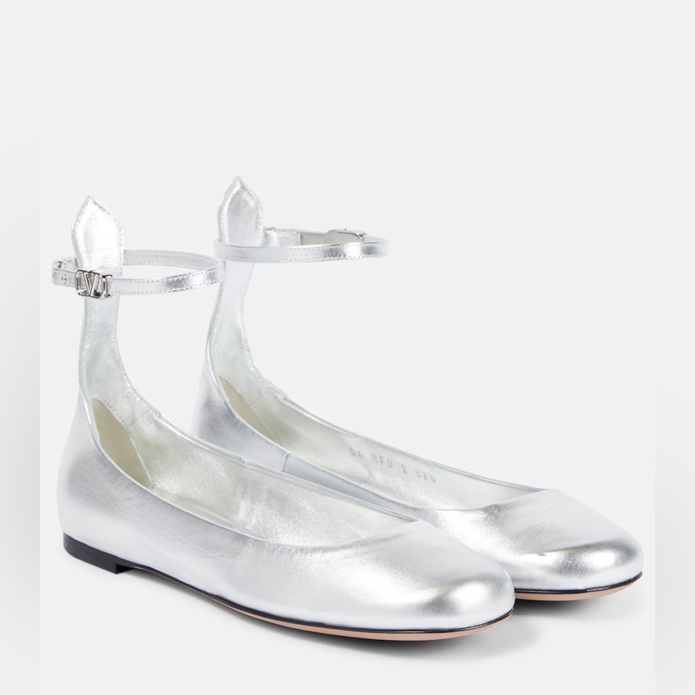 Valentino Garavani silver ballerina